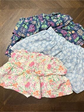 jumping beans Floral Skirt Trio - Navy, Light Blue & Pink